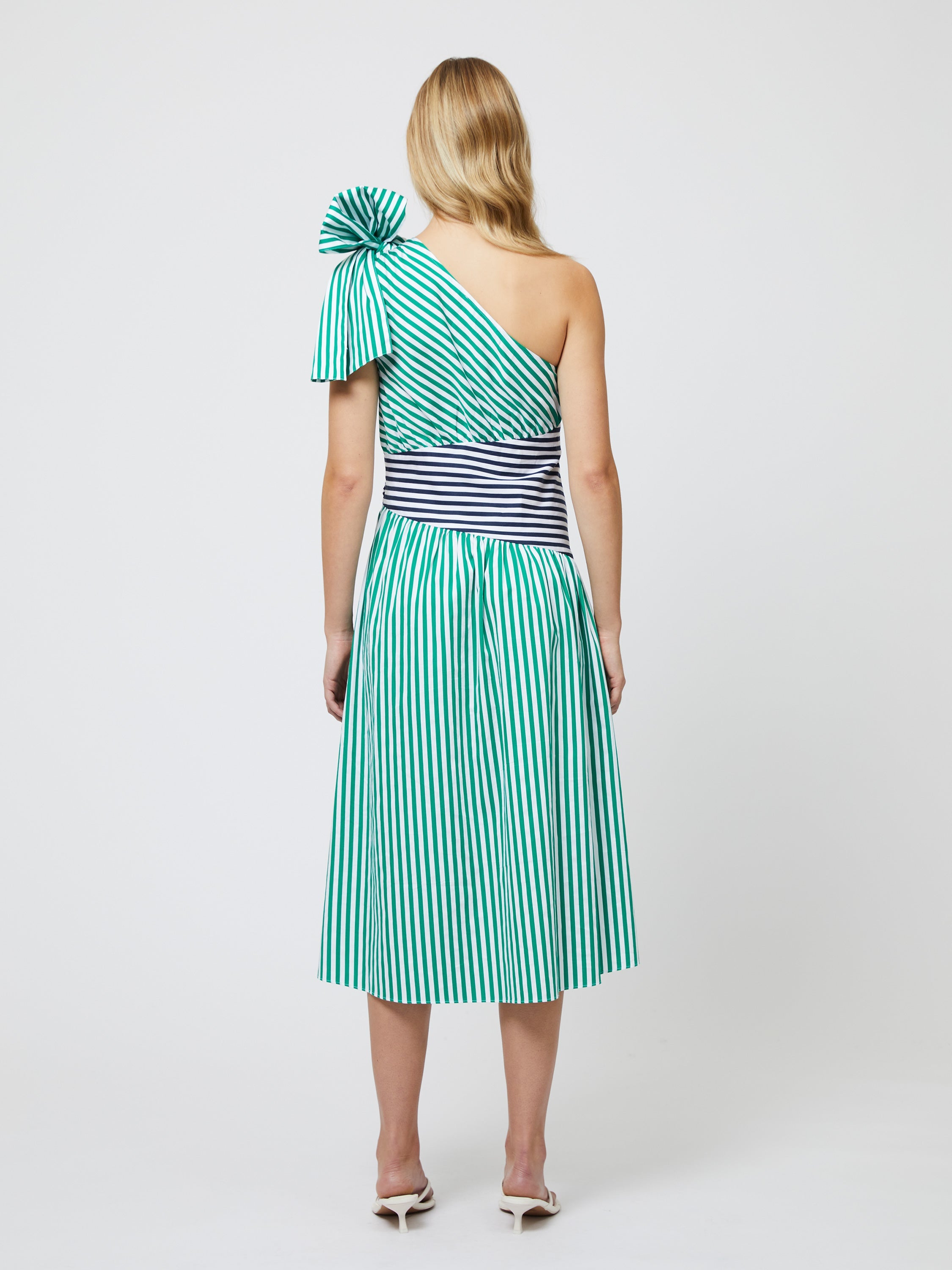 Alexis Cotton One Shoulder Striped Dress