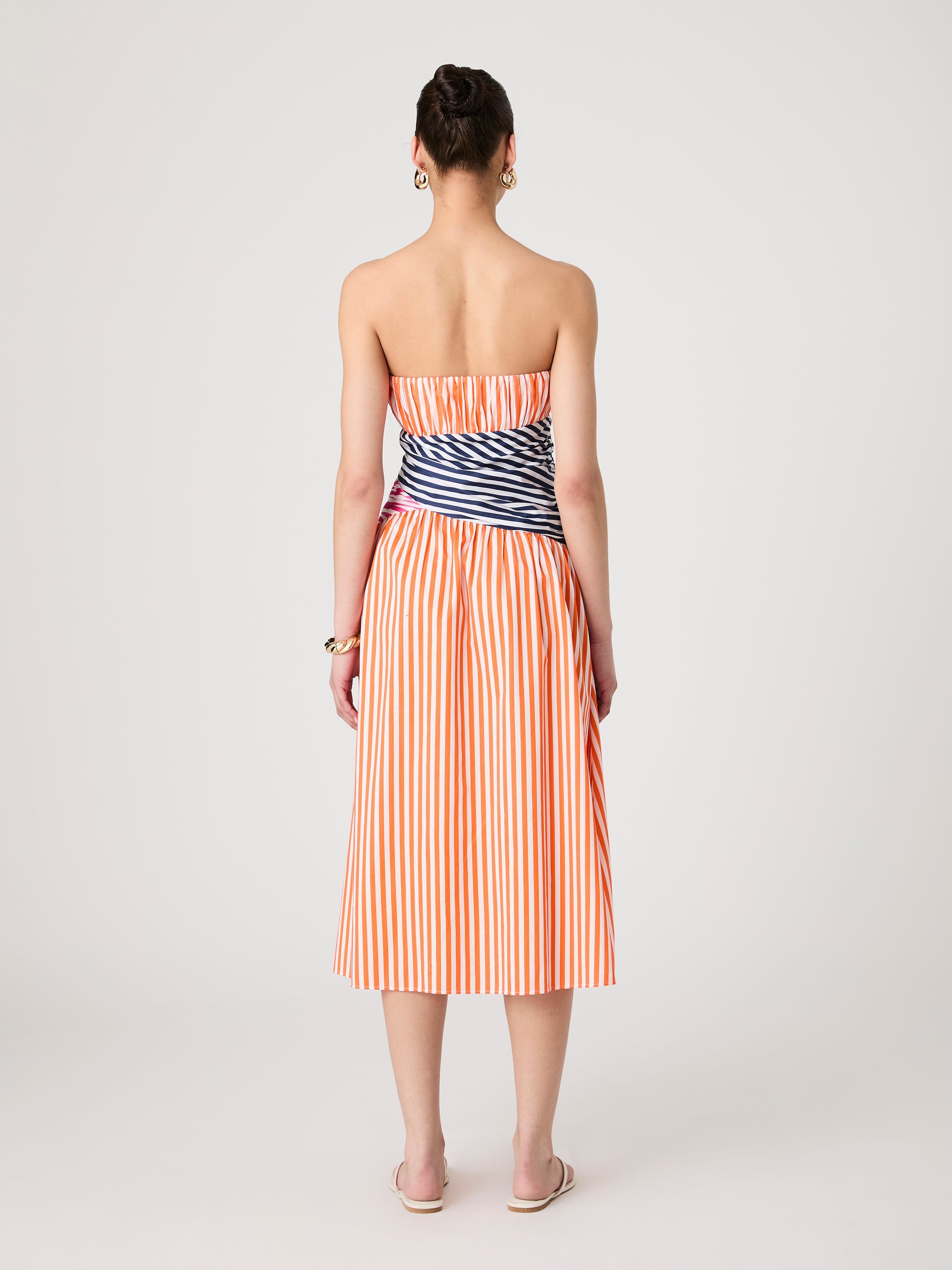 Alexis Stripe Strapless Midi Dress