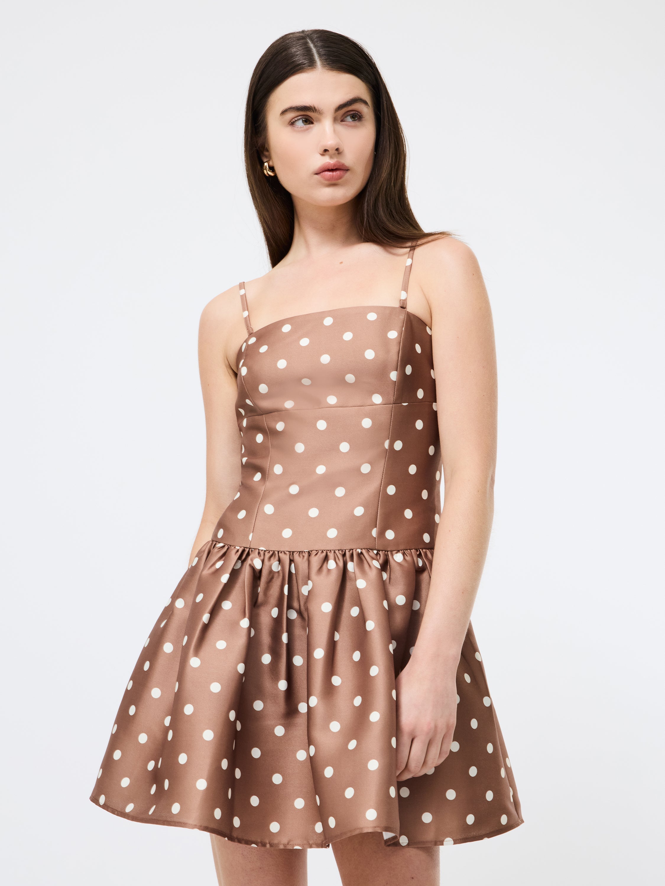 Taffeta Polka Dot Mini Dress