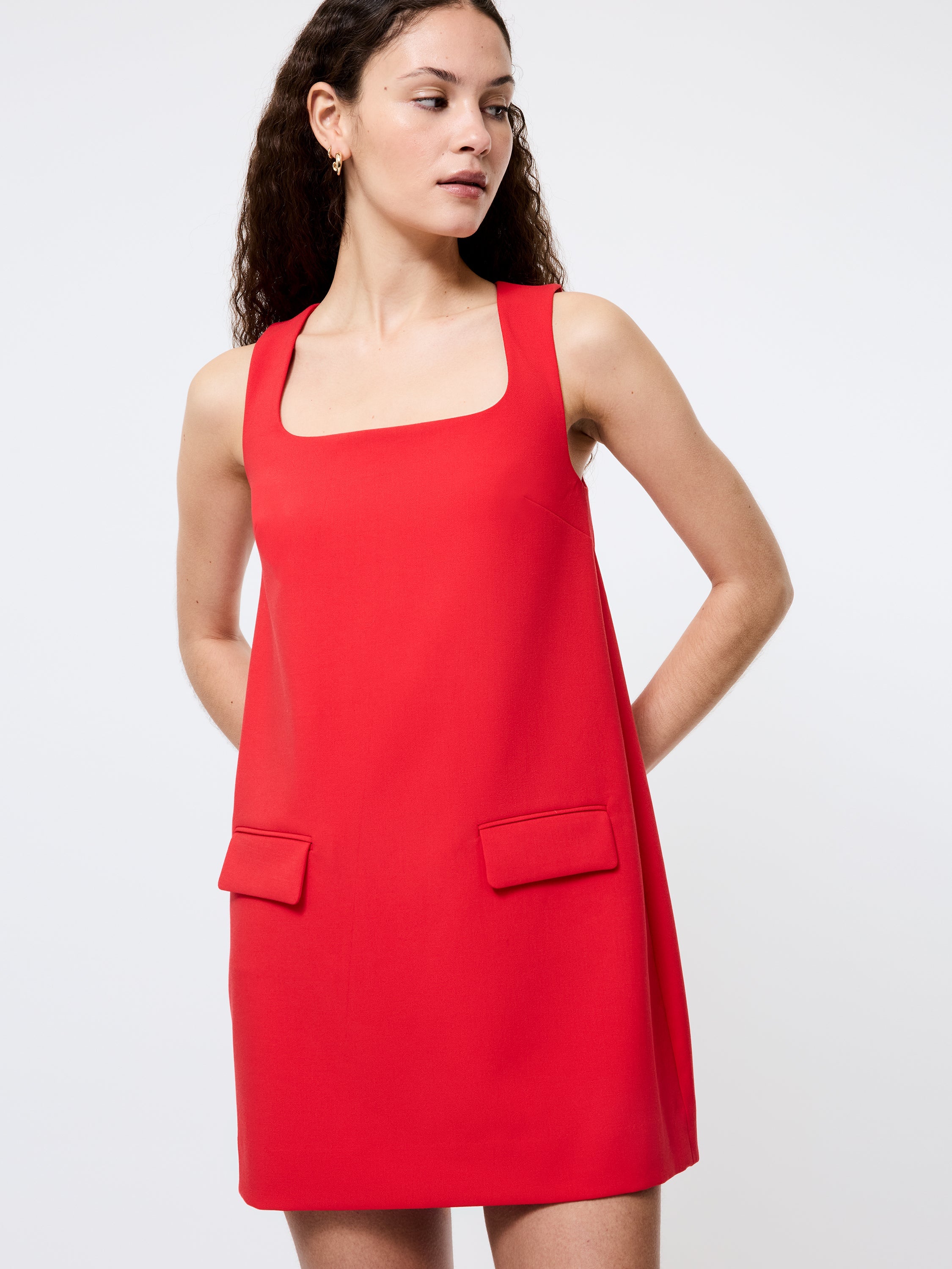 Whisper Square Neck Shift Dress