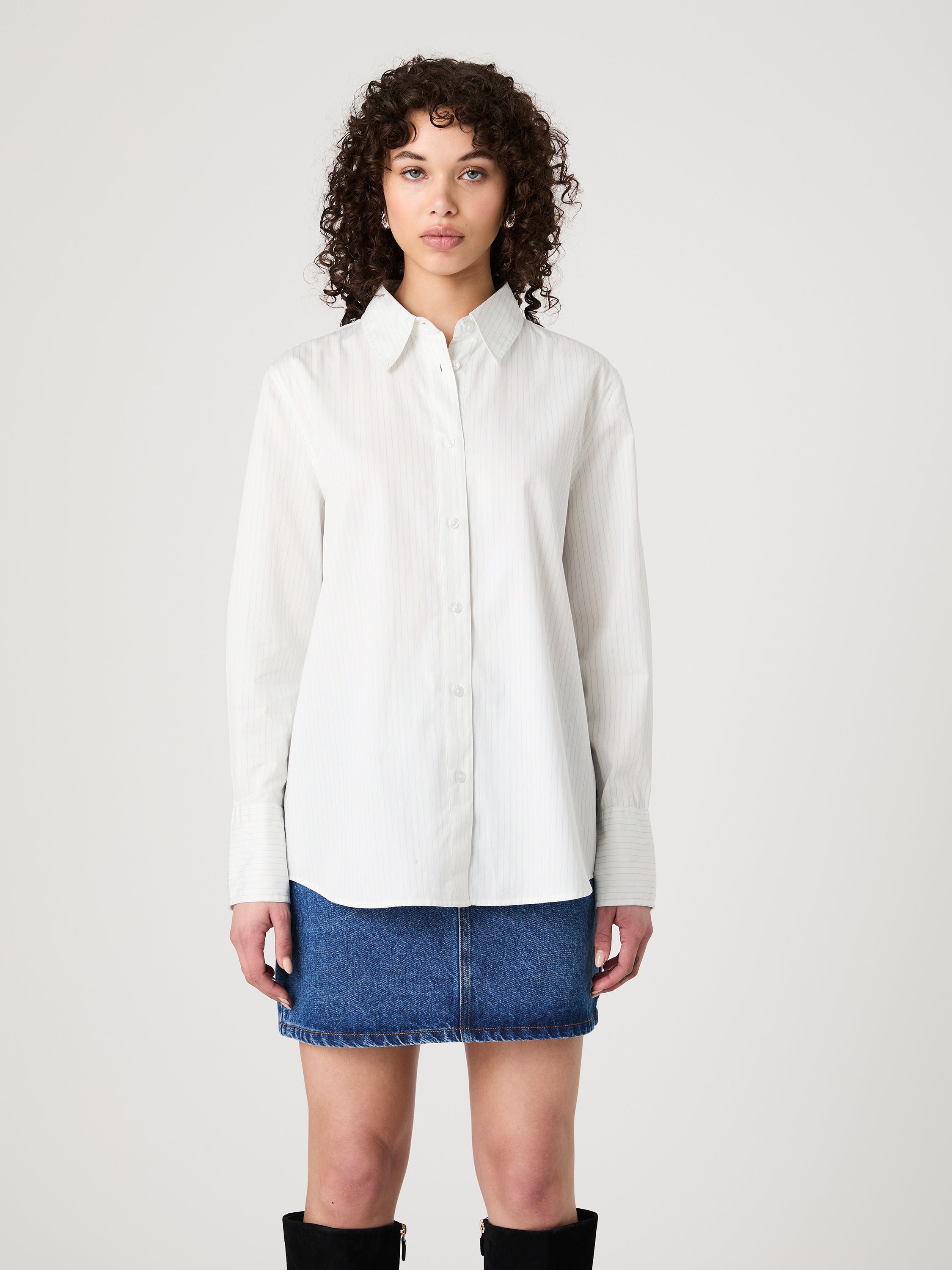 Pinstripe Poplin Button Down