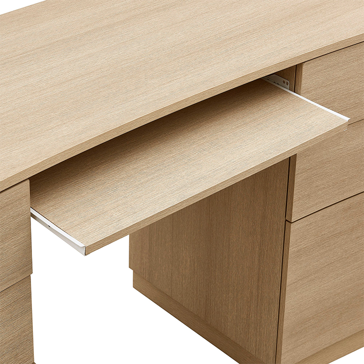 Mir Curved Office Desk, Light Oak