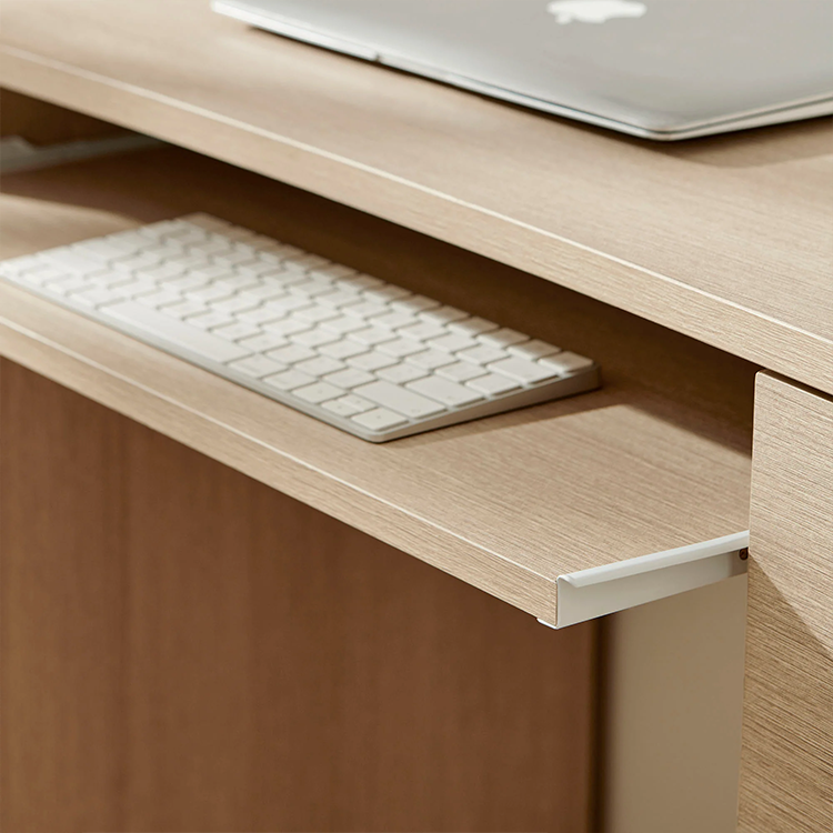 Mir Curved Office Desk, Light Oak