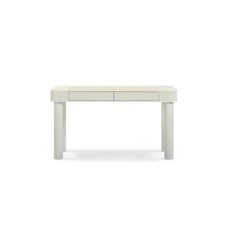 Sarene Cream 2-Drawer Executive Work Desk