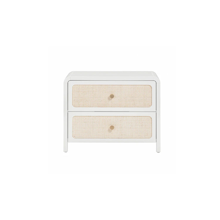 Pattie Rattan Nightstand, White