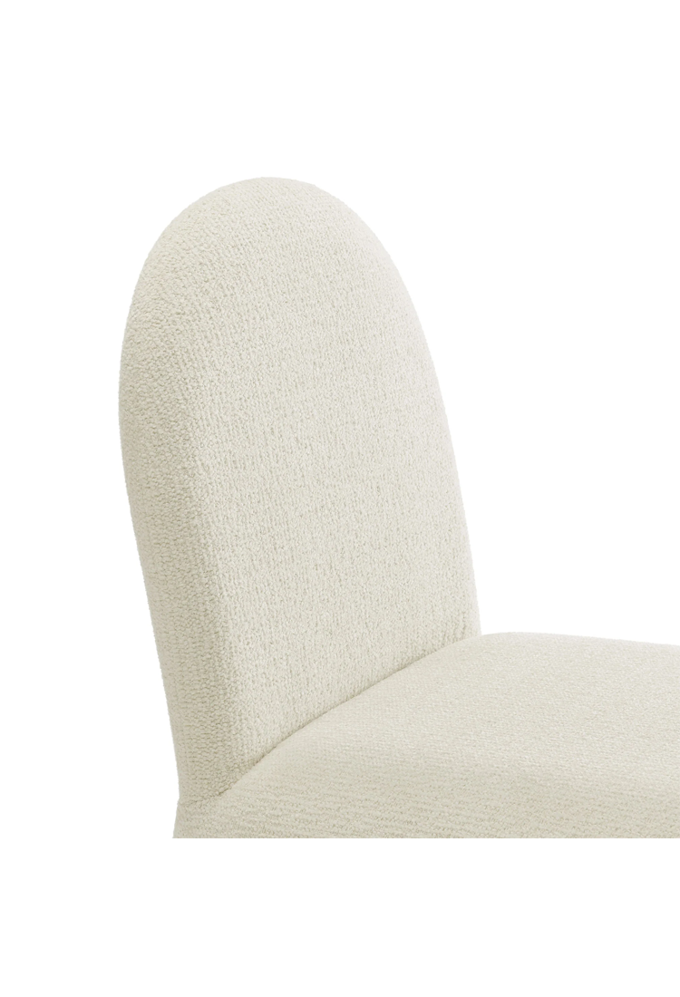Riviera Boucle Armless Dining Chair,Cream