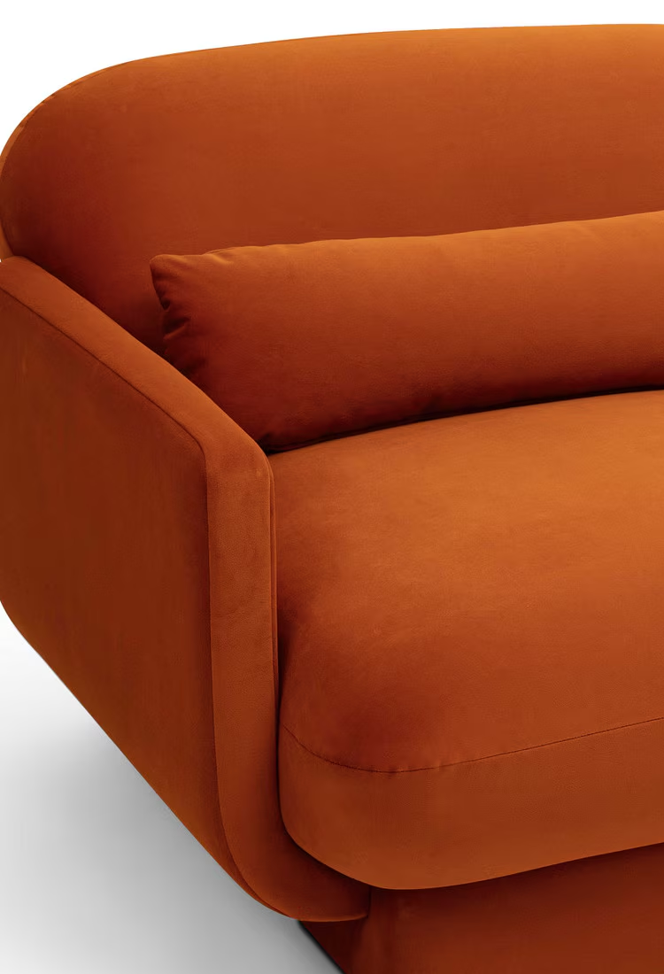 Azura Orange Velvet Sofa
