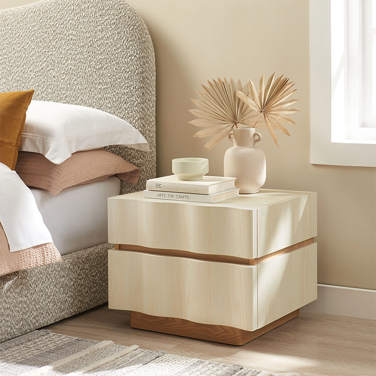 Iola Nightstand, White Light Oak