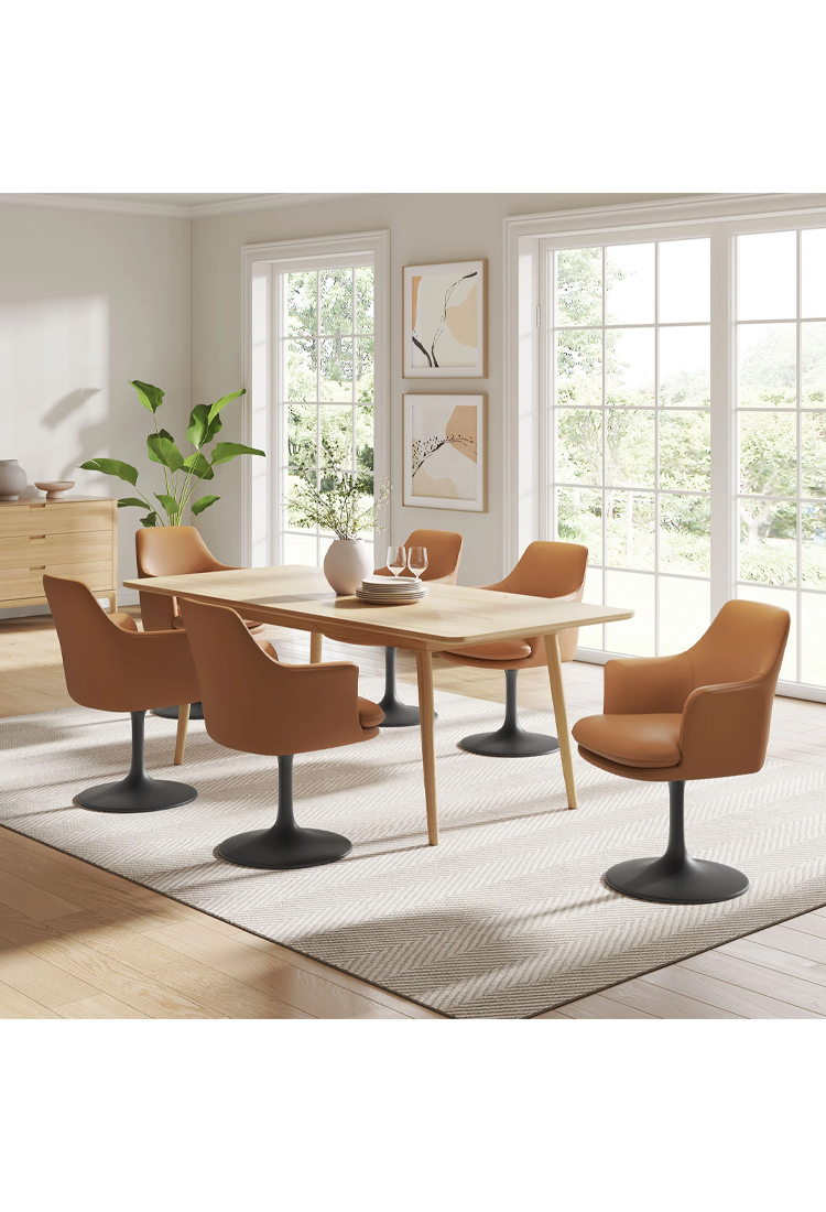 Lily Swivel Dining Armchair,White Light Gray