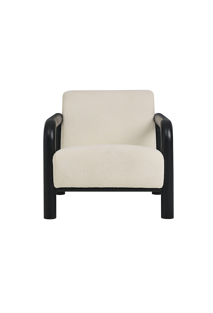 Serene Boucle Accent Chair in Cream Black