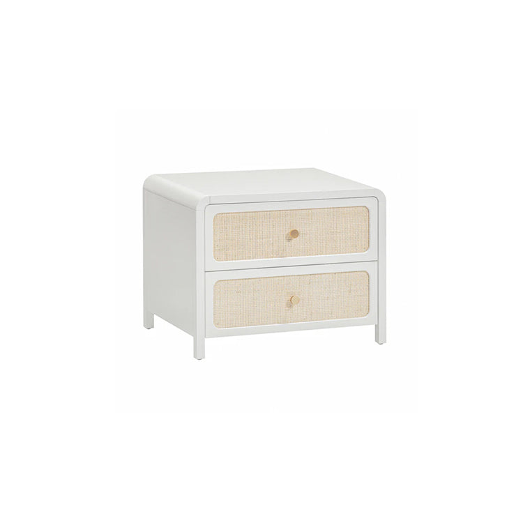Pattie Rattan Nightstand, White