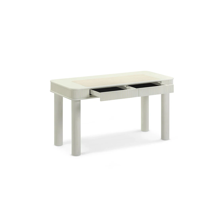 Sarene Cream 2-Drawer Executive Work Desk