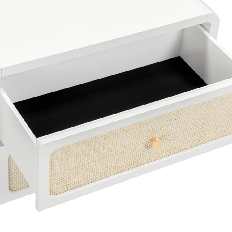 Pattie Rattan Nightstand, White