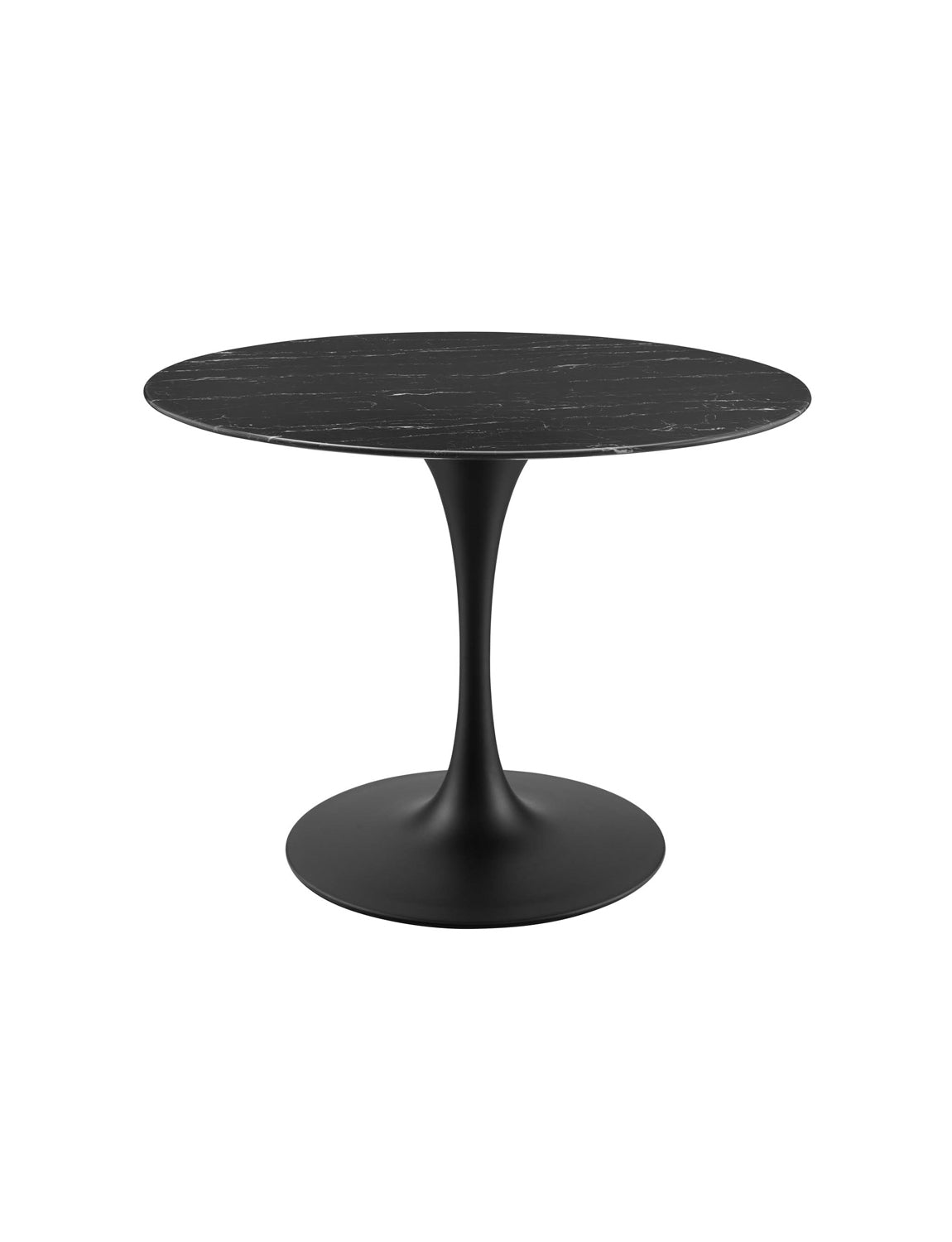 Lily Round Black Marble 60 Dining Table, black base