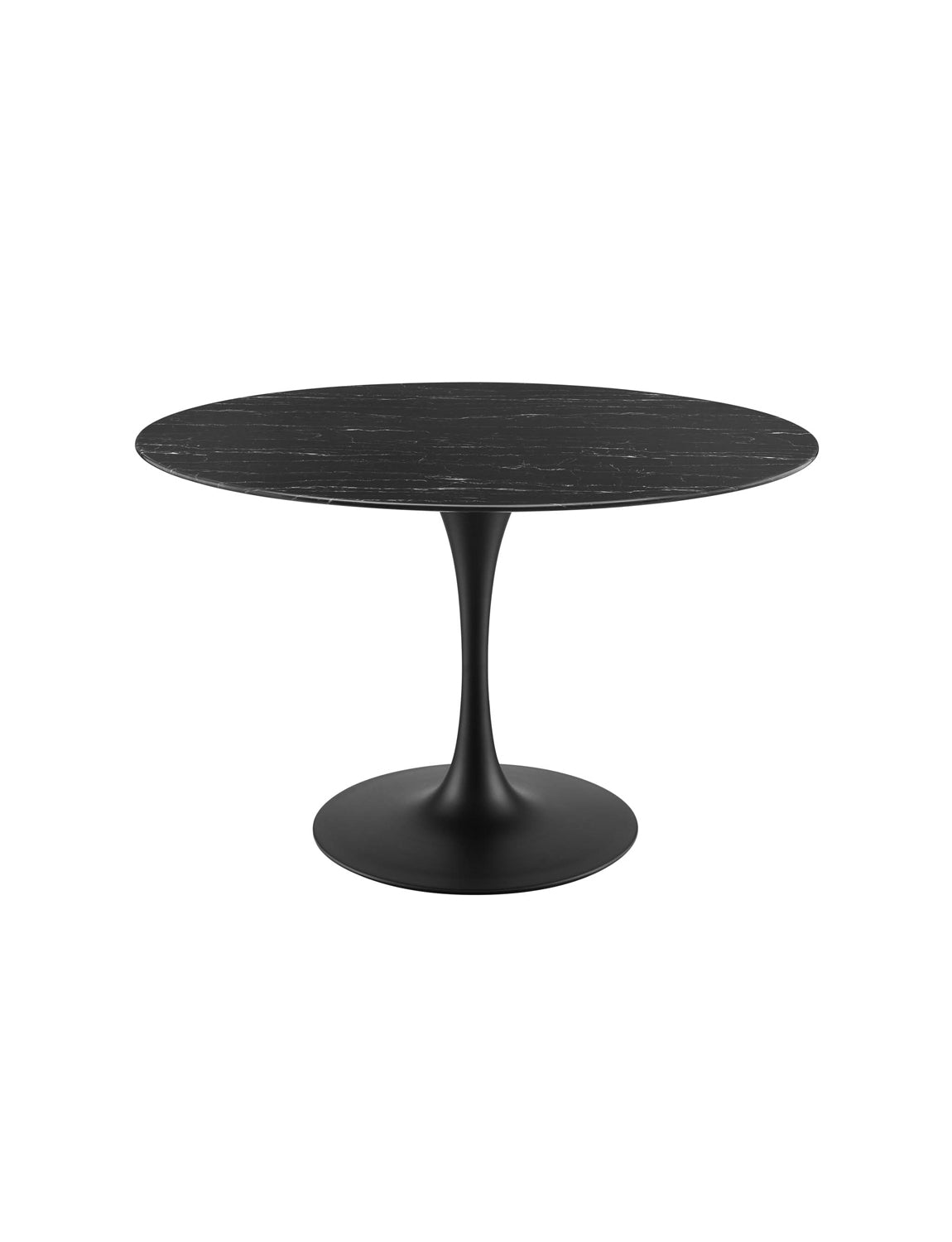 Lily Round Black Marble 36 Dining Table, black base