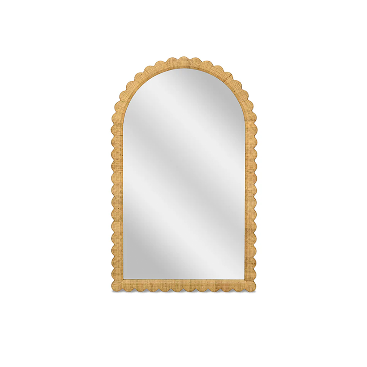 Baha Jumbo Natural Rattan Arched Wall Mirror