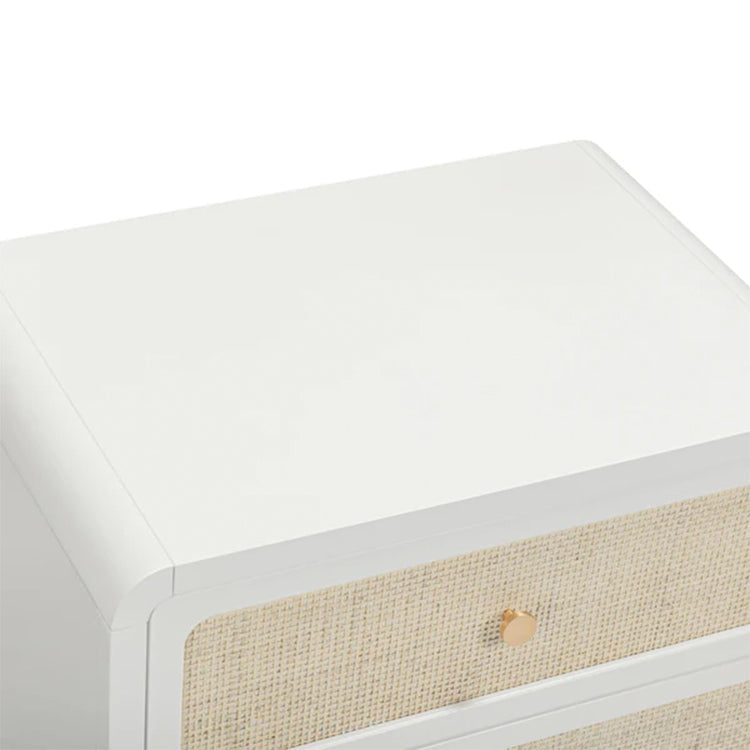 Pattie Rattan Nightstand, White
