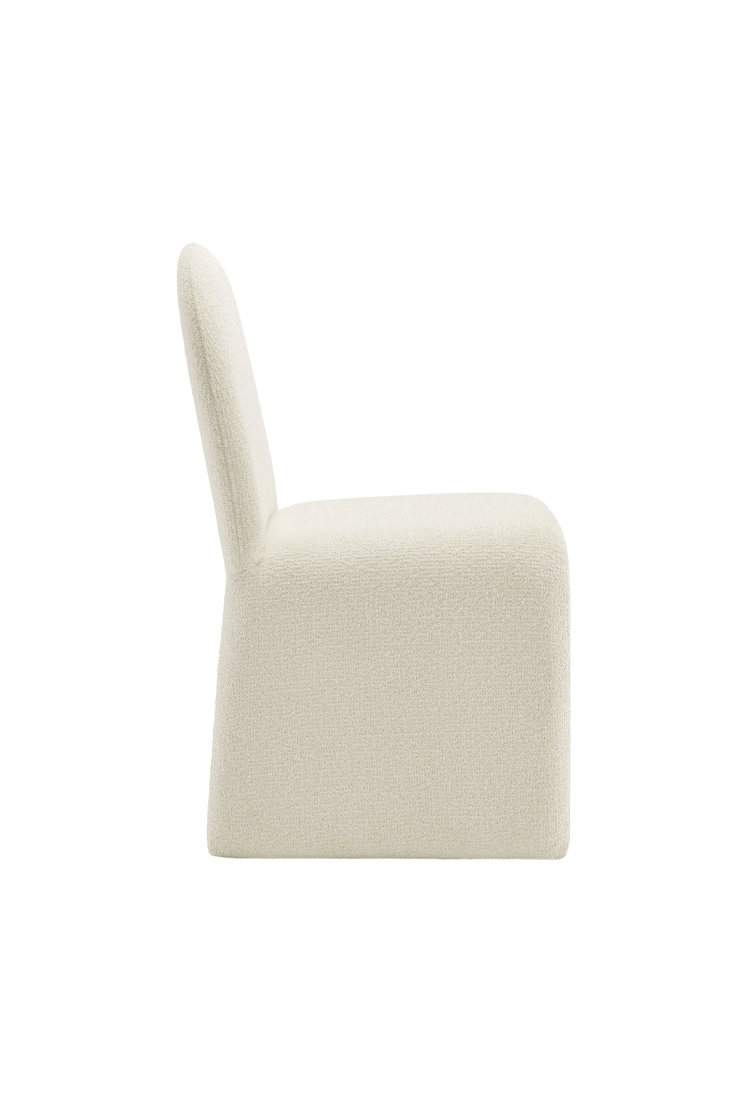 Riviera Boucle Armless Dining Chair,Cream