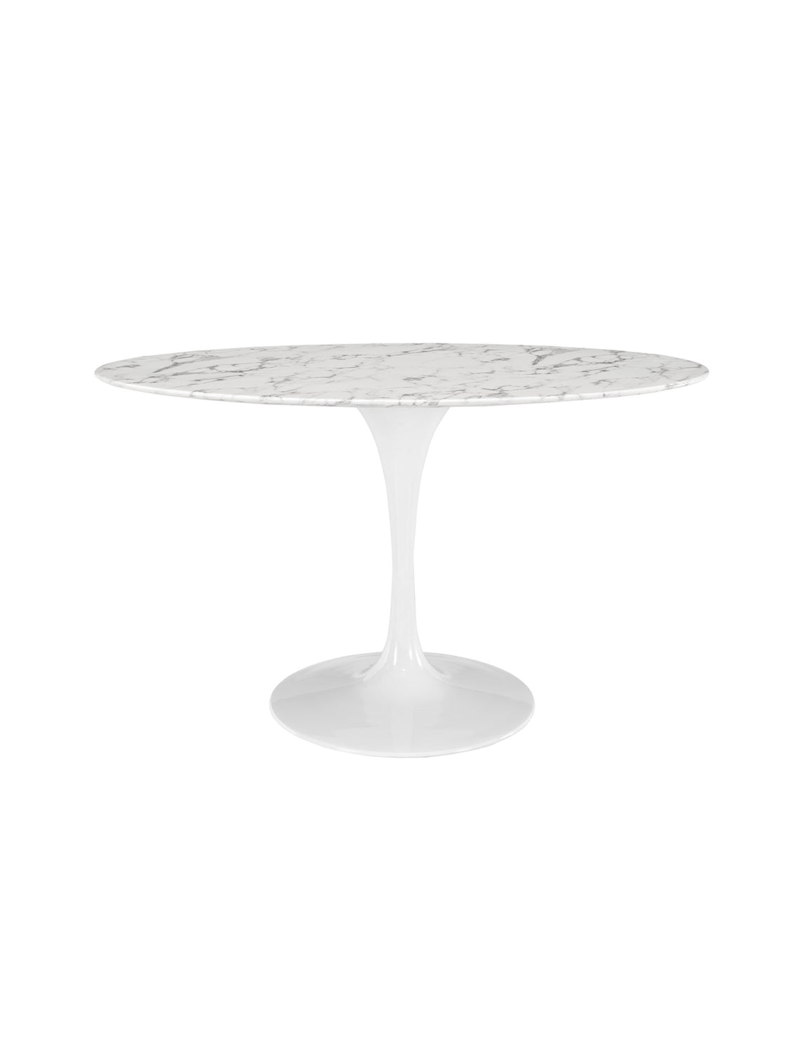 Lily Oval Marble 78 Dining Table, white base