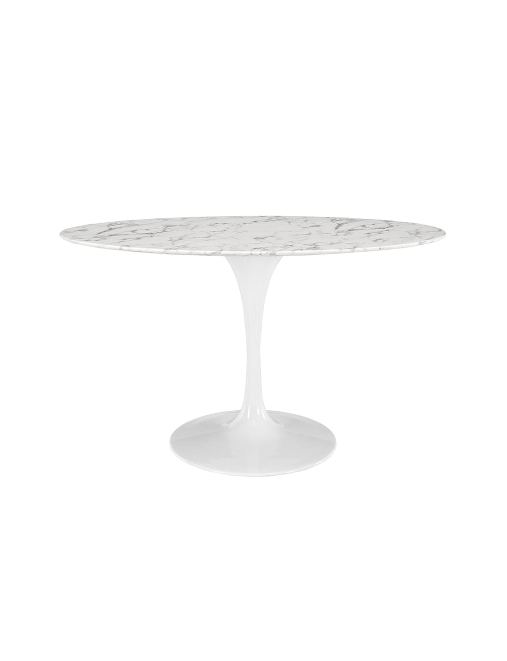 Lily Oval Marble 48 Dining Table, white base