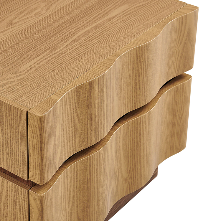 Iola Nightstand, Light Oak Walnut