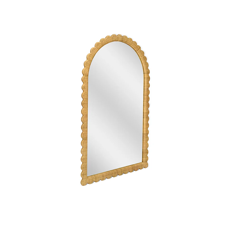 Baha Jumbo Natural Rattan Arched Wall Mirror