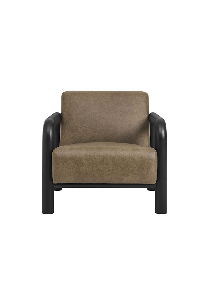 Serene Vegan Leather Accent Chair in Mushroom Black