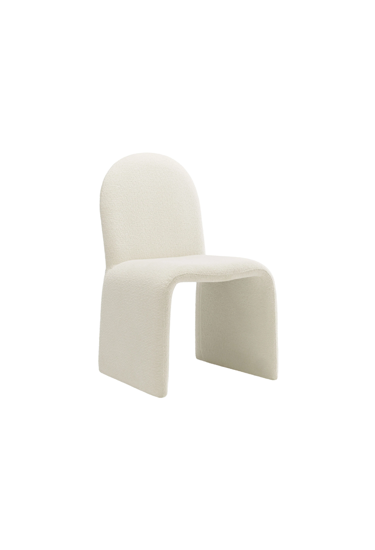 Riviera Boucle Armless Dining Chair,Cream