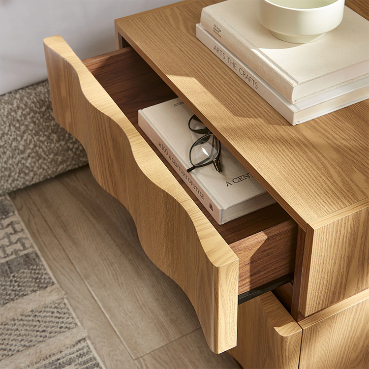 Iola Nightstand, Light Oak Walnut