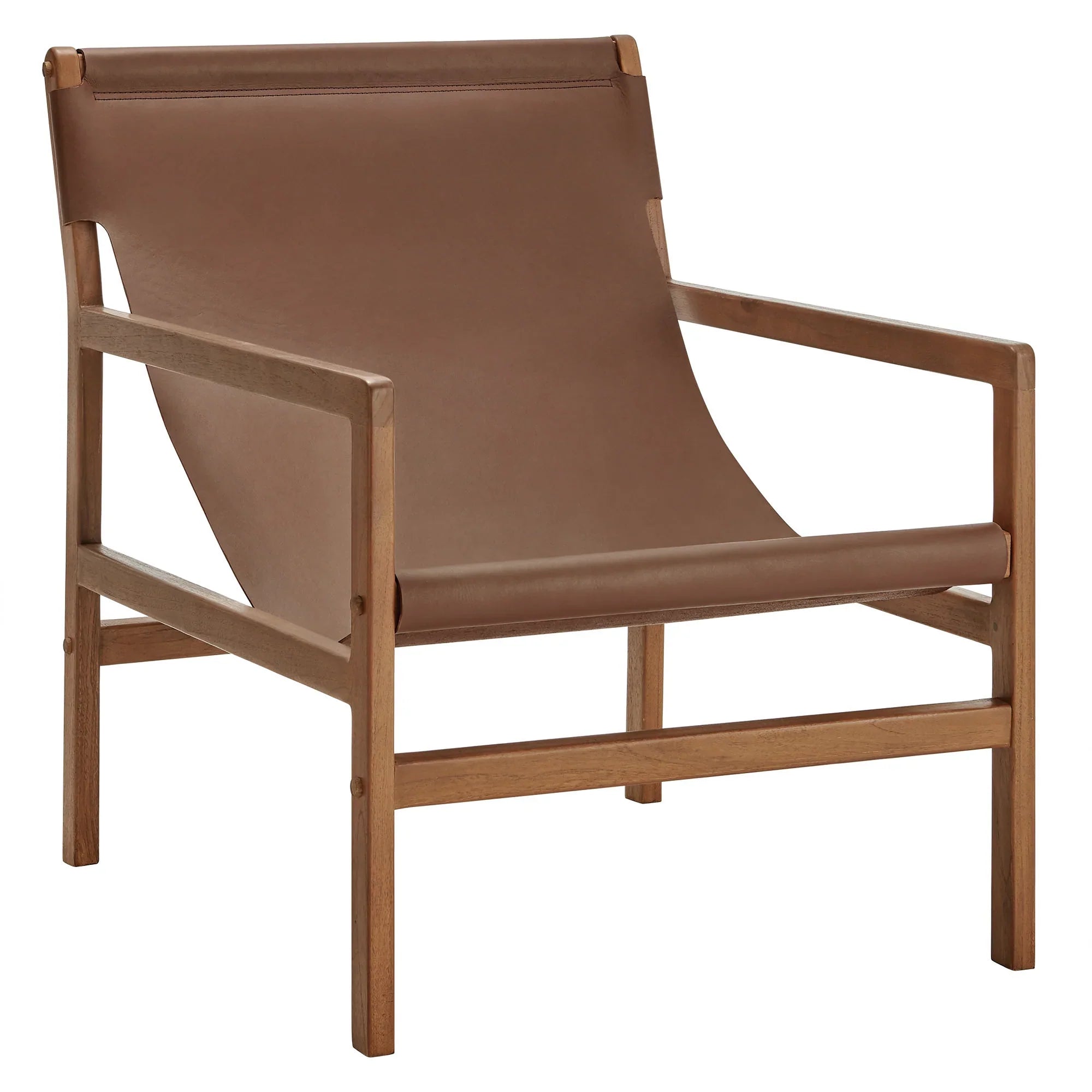 Sono Leather Sling Chair in Nutmeg Brown