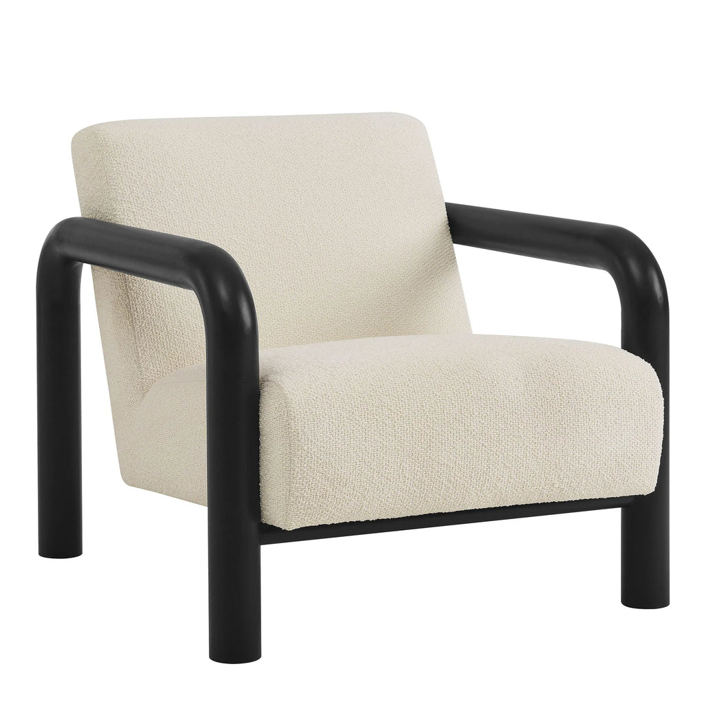 Serene Boucle Accent Chair in Cream Black