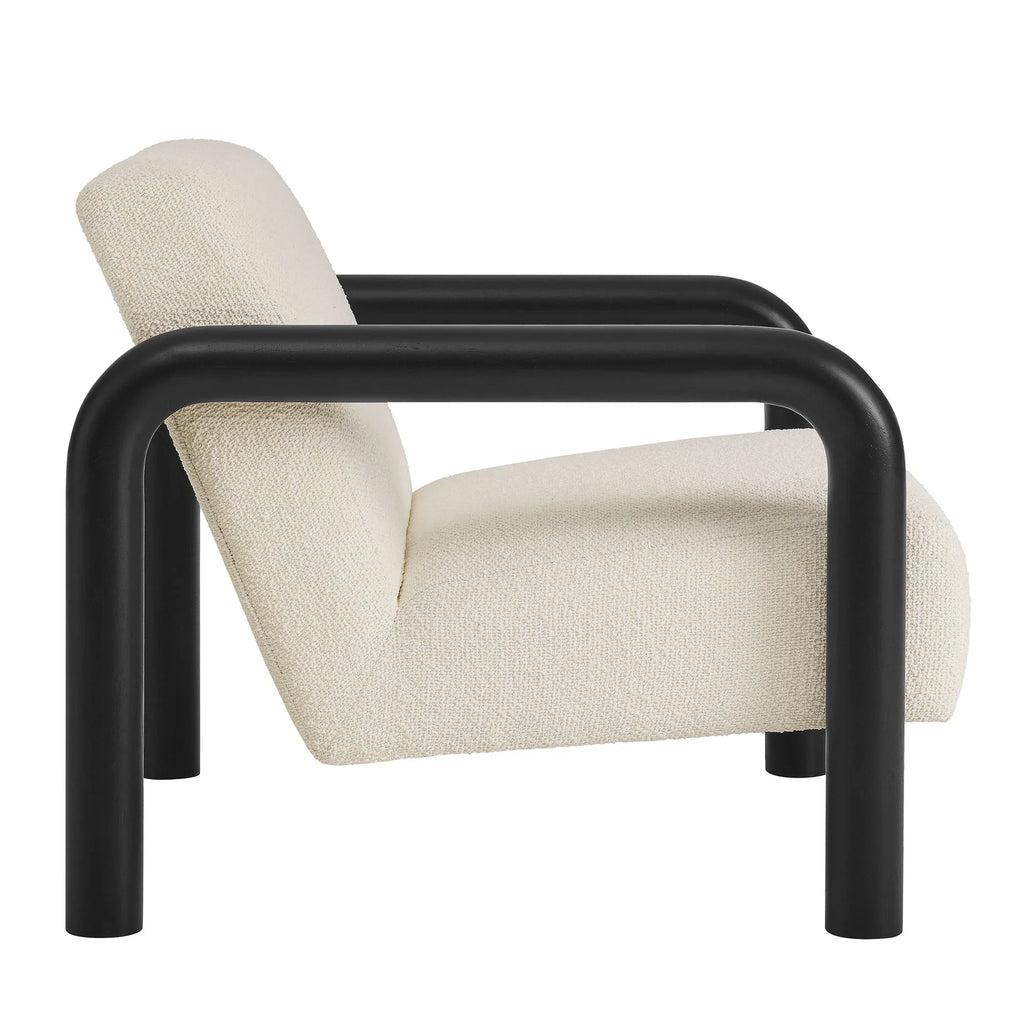 Serene Boucle Accent Chair in Cream Black