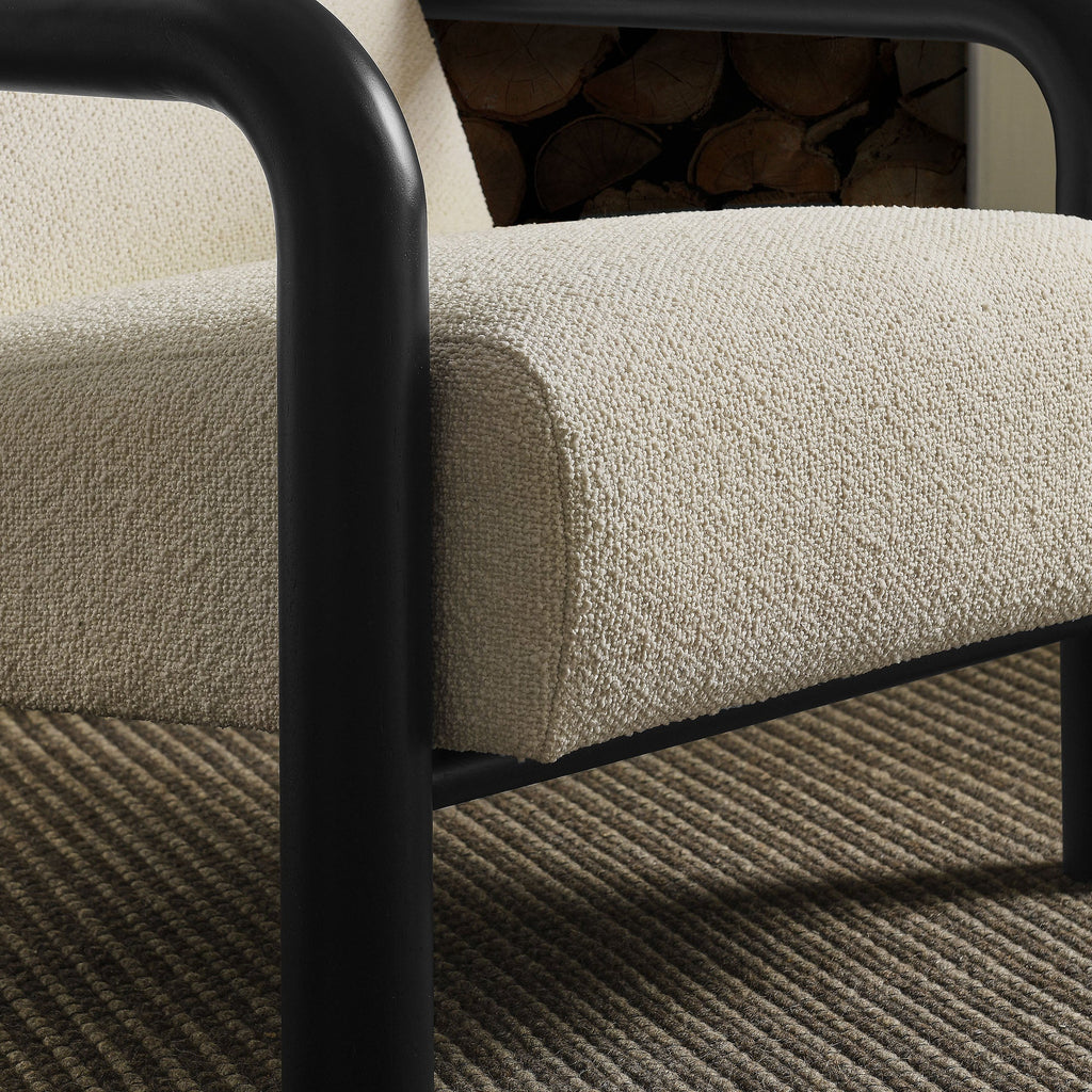 Serene Boucle Accent Chair in Cream Black