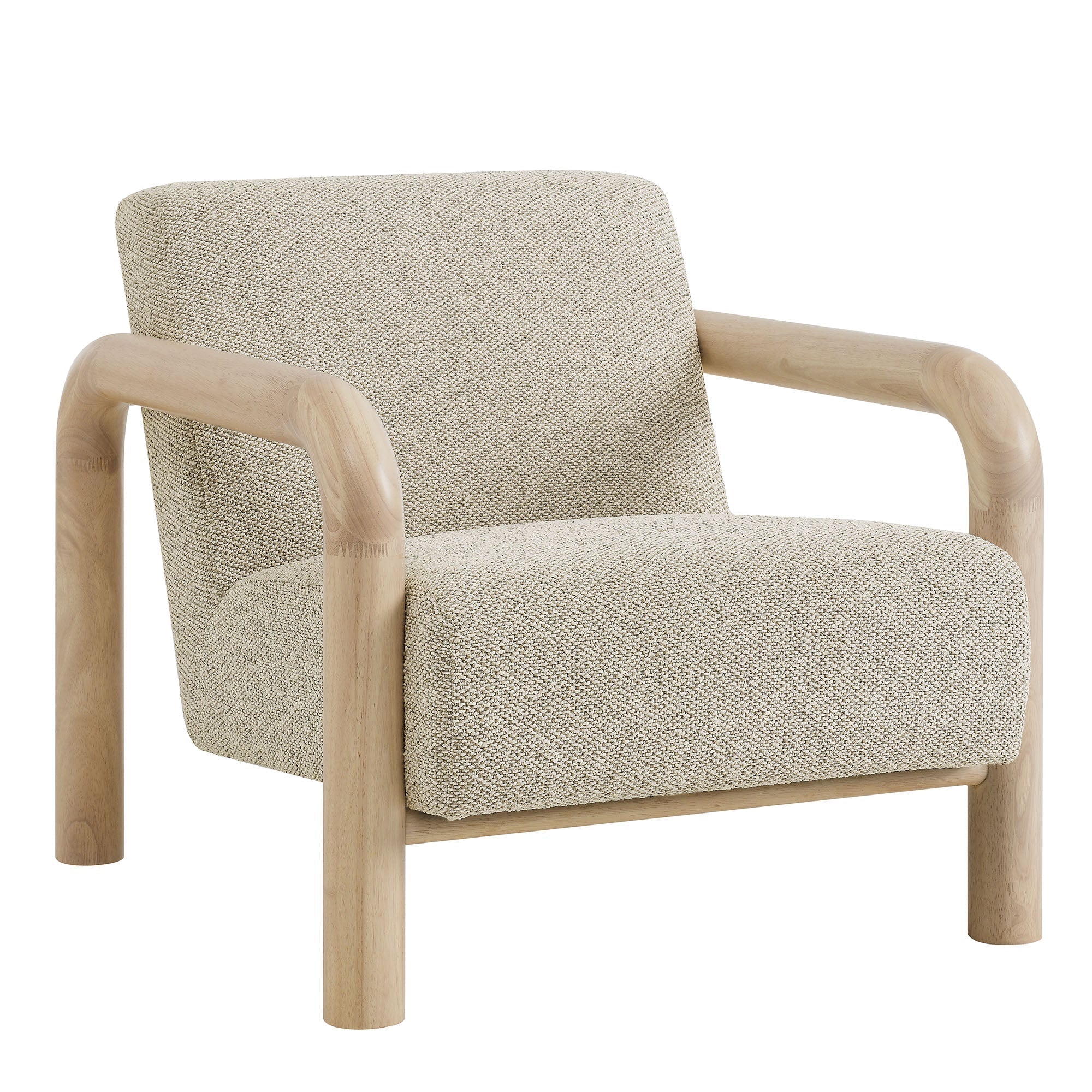 Serene Boucle Accent Chair in Marble Oak