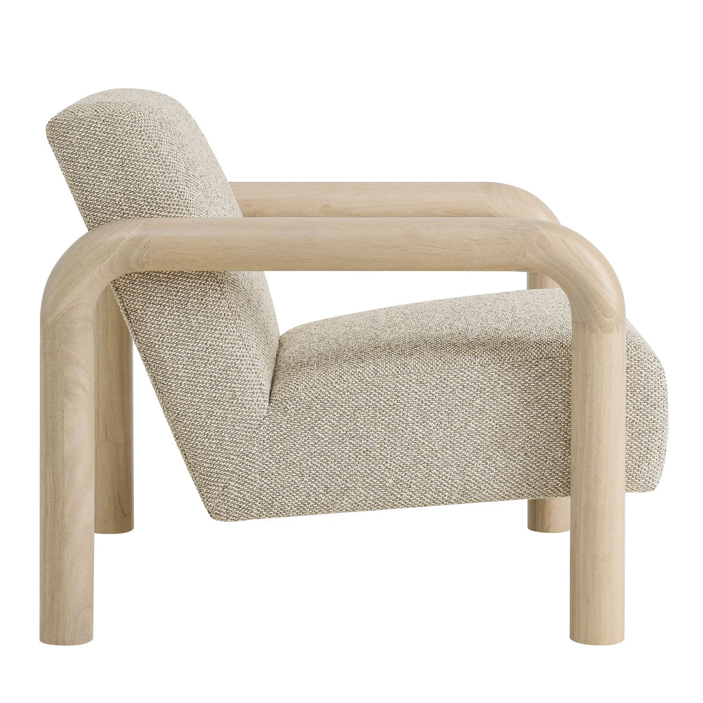 Serene Boucle Accent Chair in Marble Oak