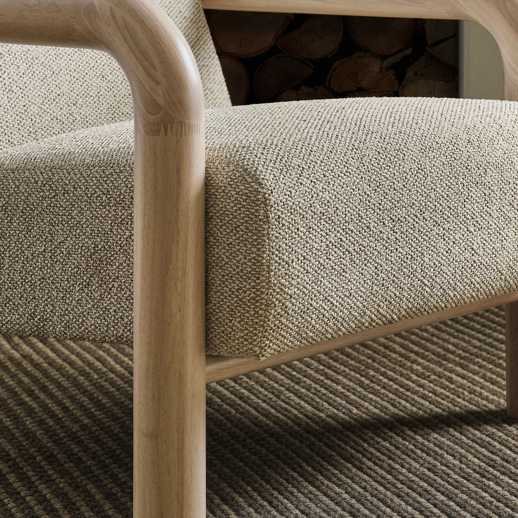 Serene Boucle Accent Chair in Marble Oak