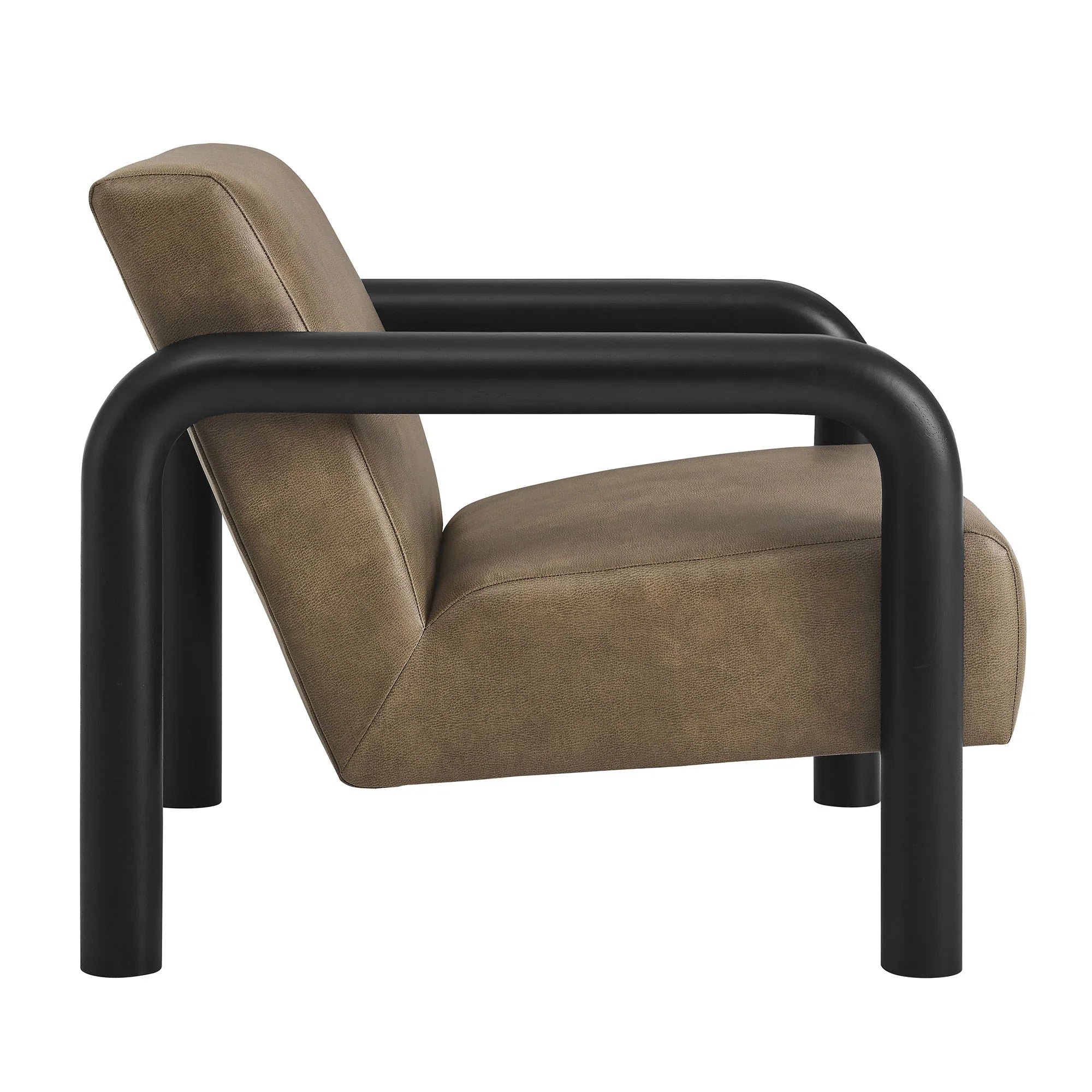 Serene Vegan Leather Accent Chair in Mushroom Black