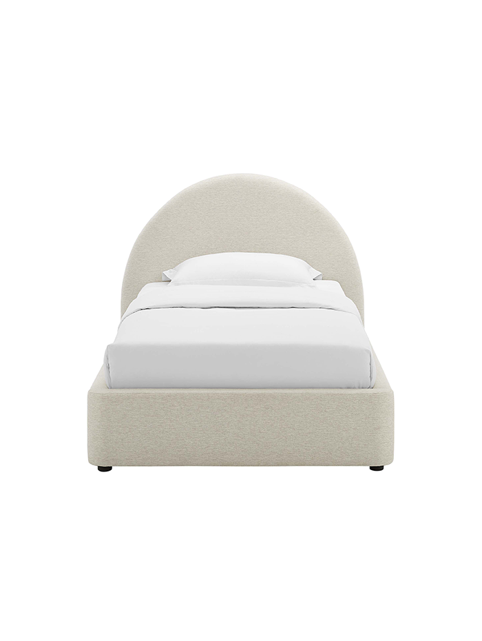 Resorts Upholstered Twin Bed, Ivory