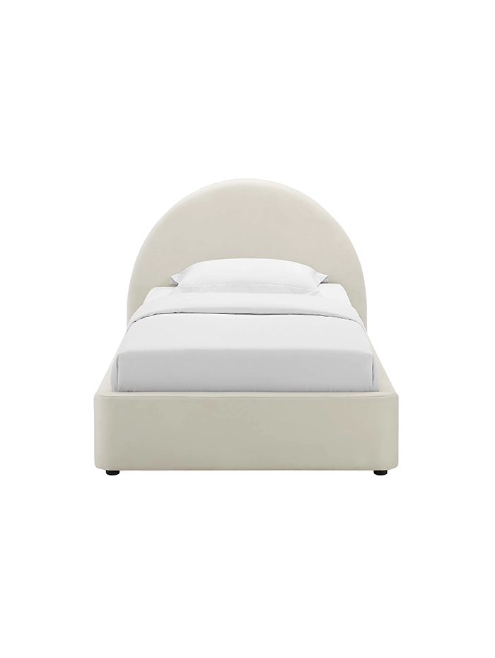 Resorts Velvet Twin Bed, Cream