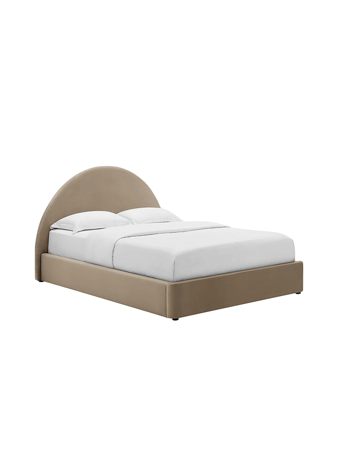 Resorts Velvet Full Bed, Taupe