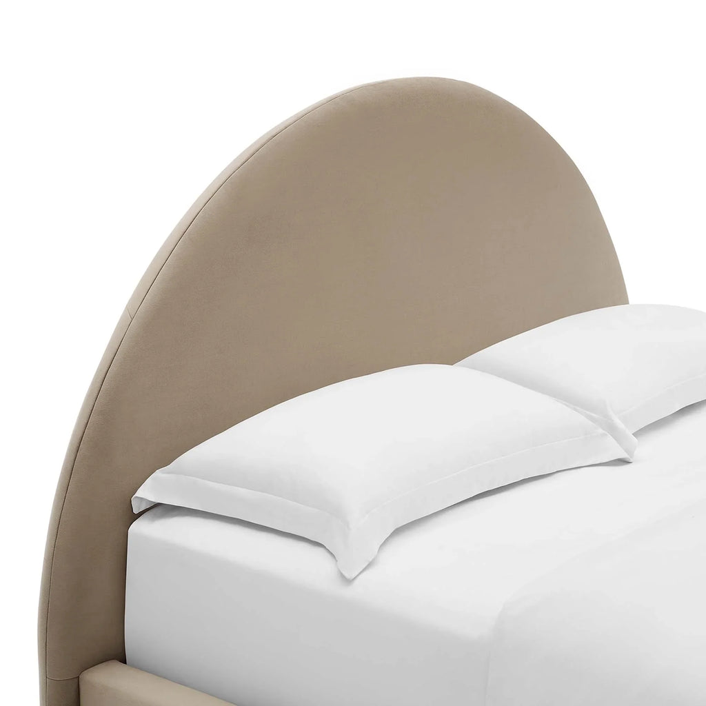 Resorts Velvet Full Bed, Taupe
