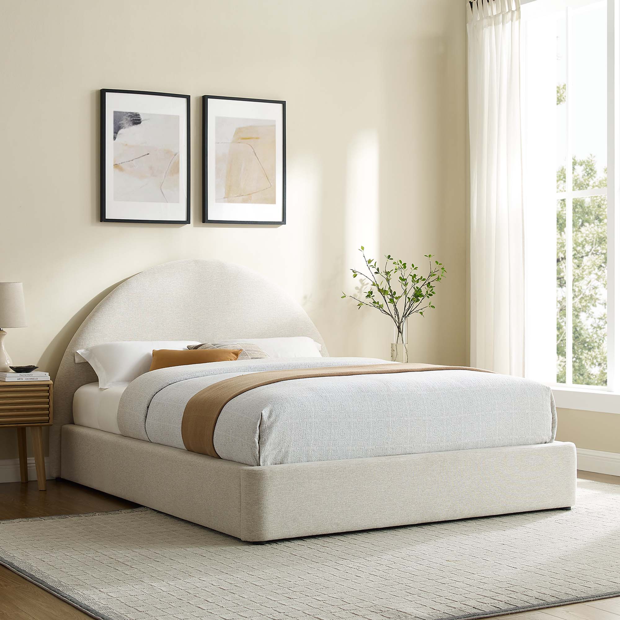 Resorts Upholstered Queen Bed, Ivory