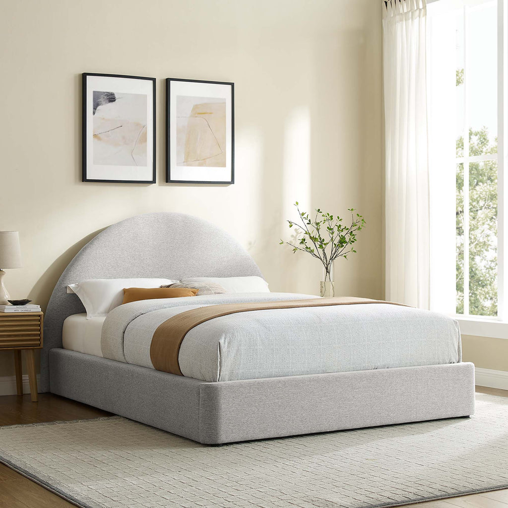Resorts Upholstered King Bed, Light Gray