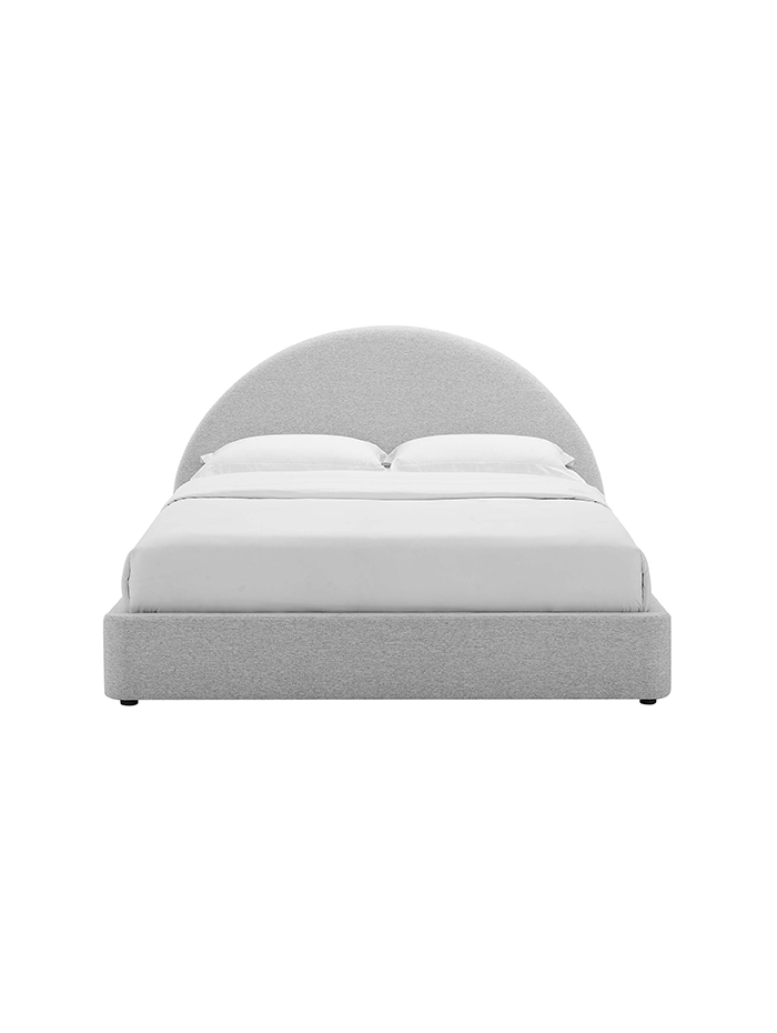Resorts Upholstered King Bed, Light Gray