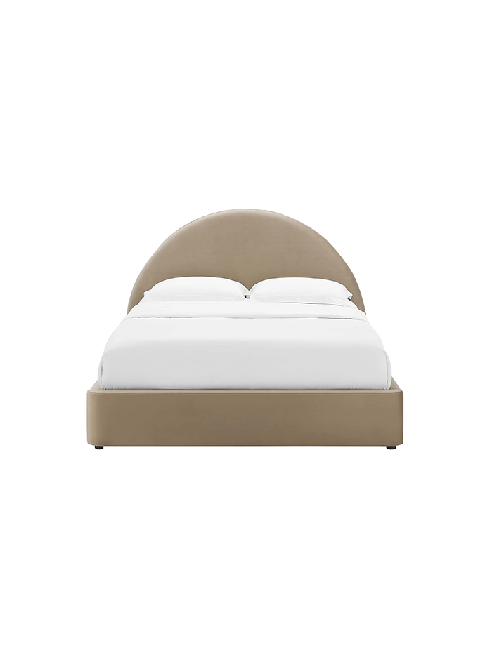 Resorts Velvet Queen Bed, Taupe