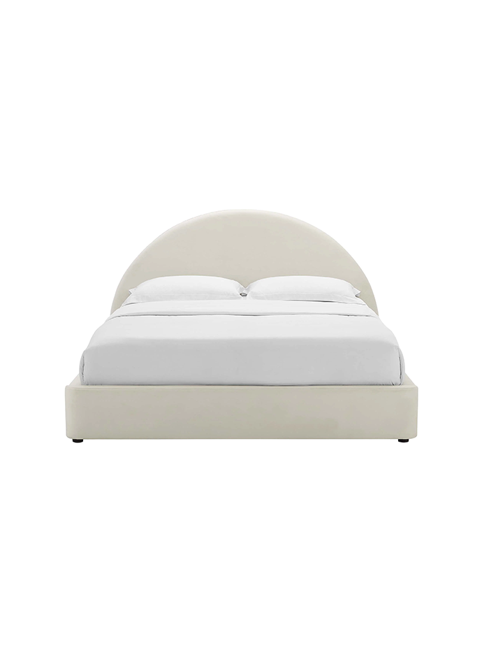 Resorts Velvet King Bed, Cream