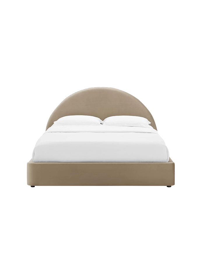 Resorts Velvet King Bed, Taupe