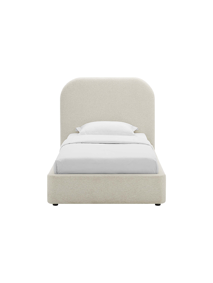 Heather Upholstered Twin Bed, Ivory