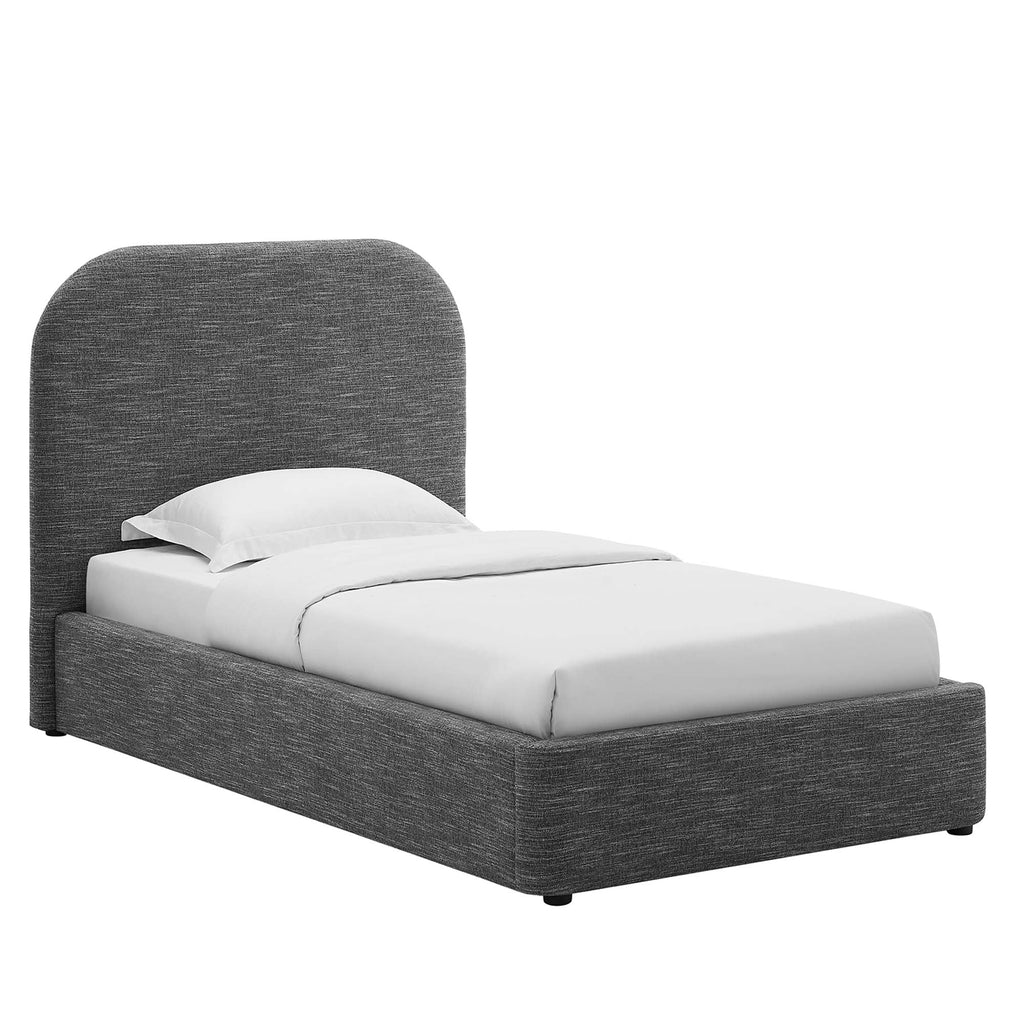 Heather Upholstered Twin Bed, Slate