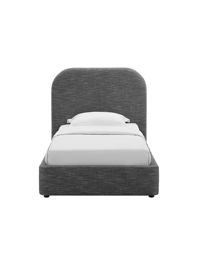 Heather Upholstered Twin Bed, Slate